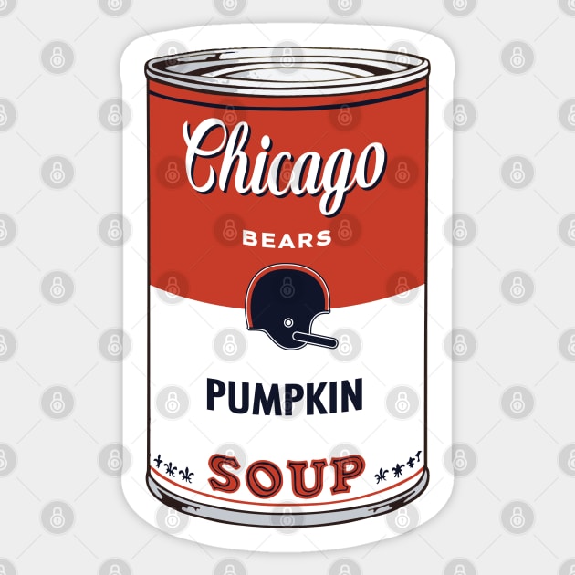 Chicago Bears Soup Can Sticker by Rad Love